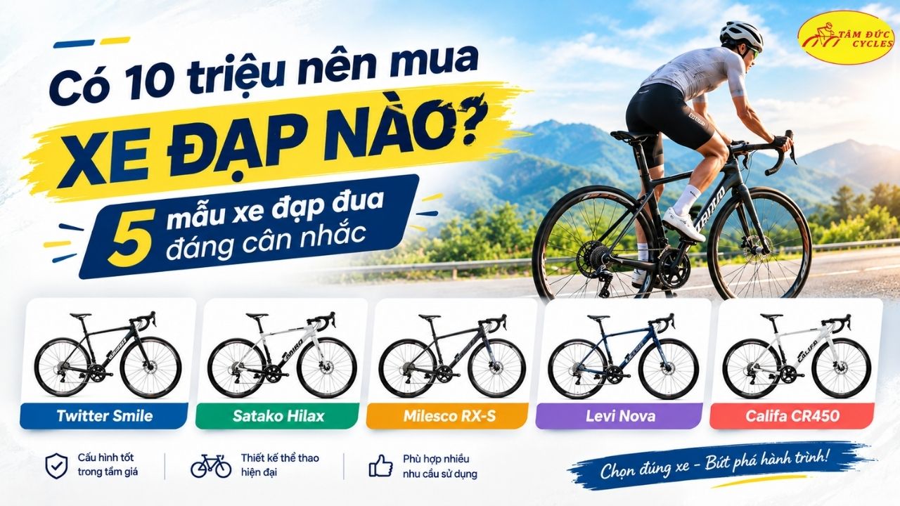 CÓ 10 TRIỆU NÊN MUA XE ĐẠP NÀO? 5 MẪU XE ĐẠP ĐUA CÂN NHẤC